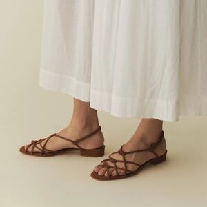 Doen Corsica Sandal in Cognac Suede Size 37